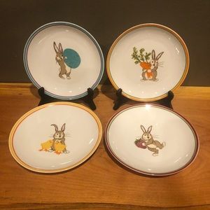 World Market Bunny Rabbit 8” Plates Set of 4!
